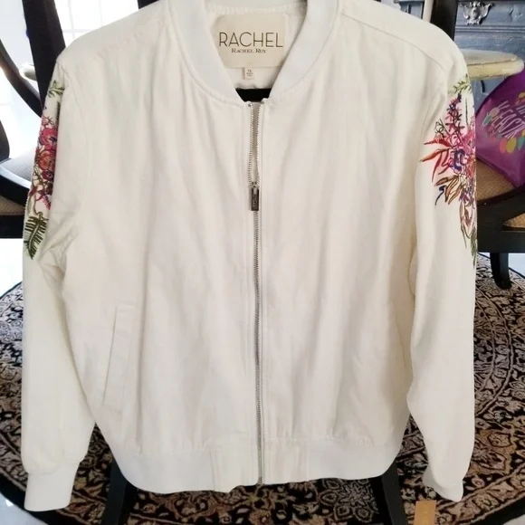 Rachel Roy Denim Bomber Jacket - Picture 2 of 6
